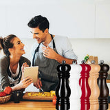 Salt and Pepper Mill Wooden Pepper Mill Salt Pepper Shaker With Adjustable Ceramic Rotor_Cheap Gifts 2pcs red - 45-Degree Angle