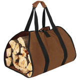 Canvas Firewood Basket, Canvas Firewood Bag, Water-Resistant Firewood Basket, Foldable Firewood Accessories, Perfect for Wood-Burning Stoves, Camping - 45-Degree Angle