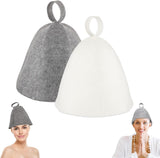 pcs sauna hats, original wool, comfortable and breathable for sauna, 100% natural sauna accessories in felt (gray and white) _jar