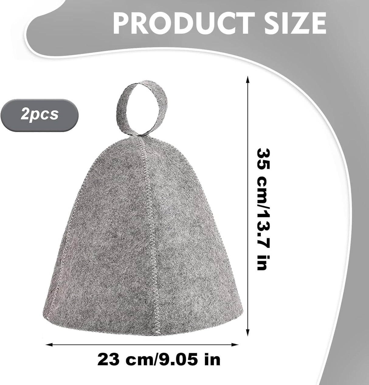 pcs sauna hats, original wool, comfortable and breathable for sauna, 100% natural sauna accessories in felt (gray and white) _jar
