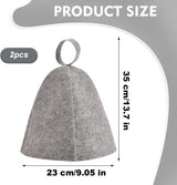 pcs sauna hats, original wool, comfortable and breathable for sauna, 100% natural sauna accessories in felt (gray and white) _jar