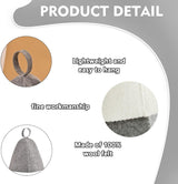 pcs sauna hats, original wool, comfortable and breathable for sauna, 100% natural sauna accessories in felt (gray and white) _jar