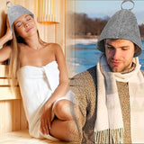 pcs sauna hats, original wool, comfortable and breathable for sauna, 100% natural sauna accessories in felt (gray and white) _jar