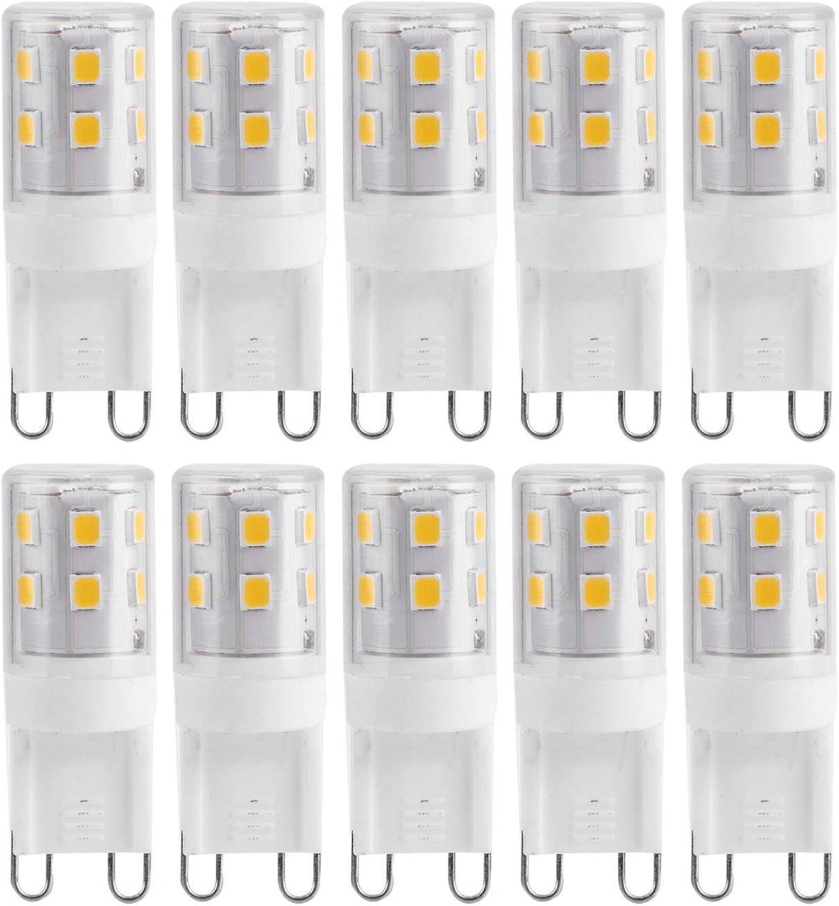 10pcs G9 2W 16LED Mini LED Bulbs, Ceramic Base, Eye Protection, Dimmable Design, Energy Saving Equivalent to 30 Watt Halogen