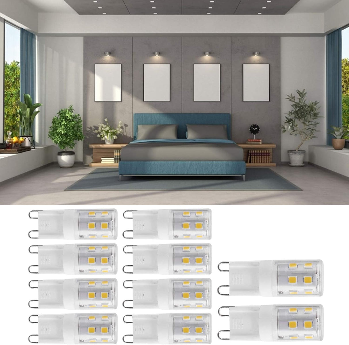 10pcs G9 2W 16LED Mini LED Bulbs, Ceramic Base, Eye Protection, Dimmable Design, Energy Saving Equivalent to 30 Watt Halogen