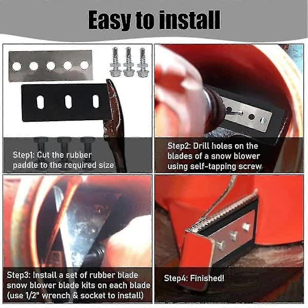 Snowblower Impeller Modification Kit - 1/4 inch 3-blade Universal, For 2-stage machine modification