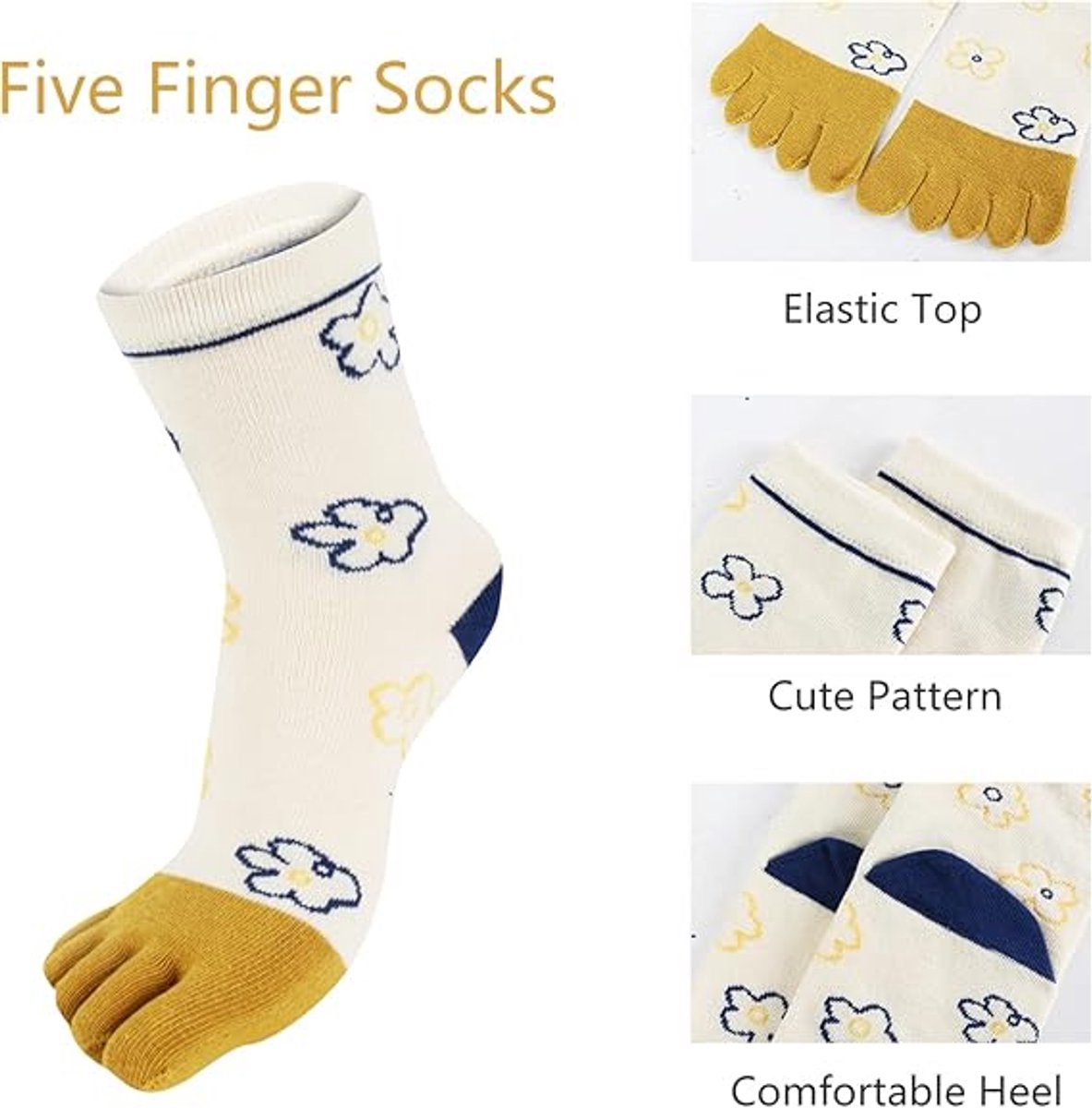 pairs - Toe socks - Toe socks - Women's toe socks - Cotton socks - Sports socks - Yoga socks