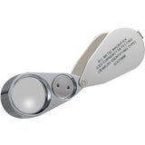 Jewelers Loupe 40X Magnification Metal Foldable Loupe with LED & UV Light - Front View
