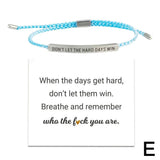 CTDWNT Don't let the tough days win bracelet for women and men, Inspira blue onesize