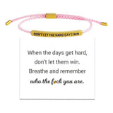 CTDWNT Don't let the tough days win bracelet for women and men, Inspira blue onesize