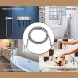 3m Shower Hose - Stainless Steel Shower Hose Silver Silver - Top-Down View