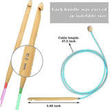 23-piece Tunisian crochet hook set with pearl, carbonized bamboo crochet hook [CO] - Front View