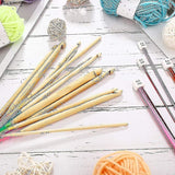 23-piece Tunisian crochet hook set with pearl, carbonized bamboo crochet hook [CO] - 45-Degree Angle