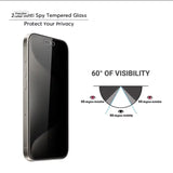 New 3-pack Compatible with iPhone 16 Pro Max Privacy Tempered Glass Screen Protector - Top-Down View