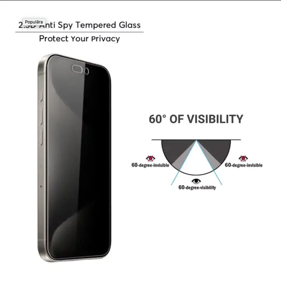 New 3-pack Compatible with iPhone 16 Pro Max Privacy Tempered Glass Screen Protector