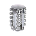 20 Glass Jars with Labels, Transparent, Rotating Spice Tower