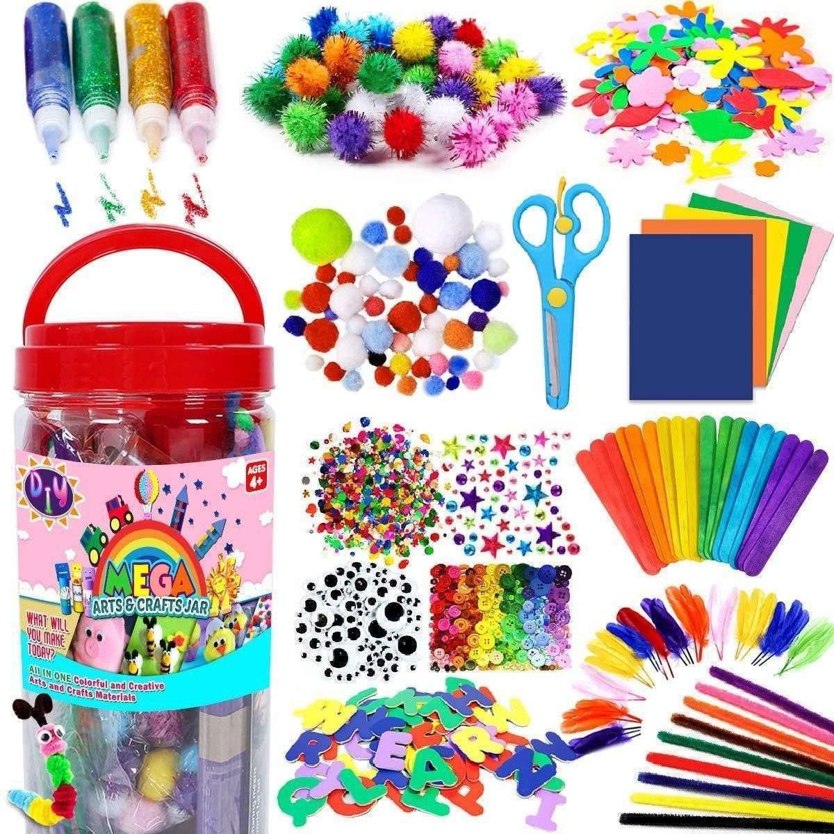 Pipe Cleaners Craft Kit with Moving Eyes and Balls, MultiColor
