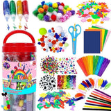 Pipe Cleaners Craft Kit with Moving Eyes and Balls, MultiColor