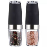Electric Salt and Pepper Mills 2-Pack, Black - Front View