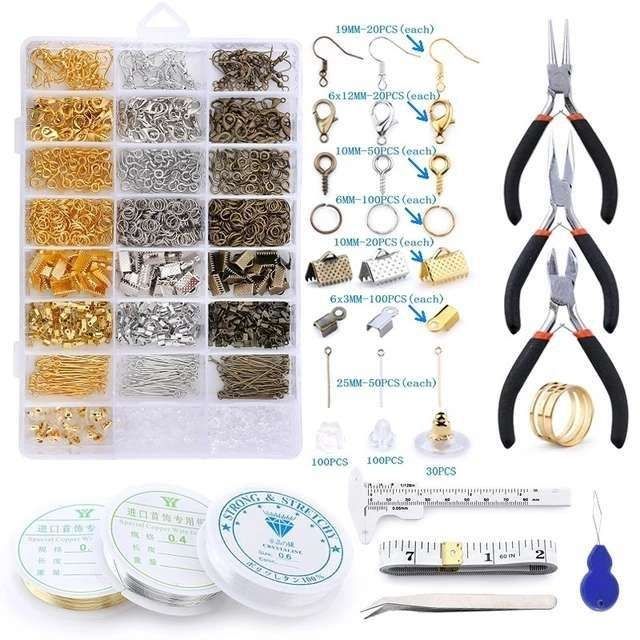 Jewelry Making Mega Kit with Pliers, Wire, Rings, MultiColor