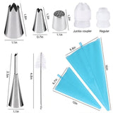 27pcs Liquor Tips, Bag & Connector Cake Decorating Tool Set, Turquoise - Front View