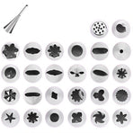 27pcs Liquor Tips, Bag & Connector Cake Decorating Tool Set, Turquoise