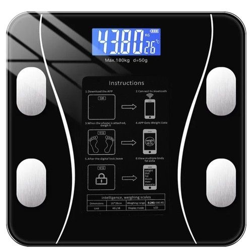 Smart Bathroom Scale with Body Analysis, Black