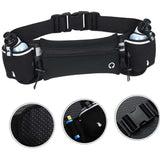 Running Belt with Water Bottles for Active People, Black