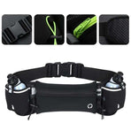 Running Belt with Water Bottles for Active People, Black