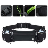 Running Belt with Water Bottles for Active People, Black - Side View