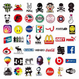100pcs MultiColor Fashion Graffiti Stickers, Waterproof for Laptop Luggage Skate - Side View