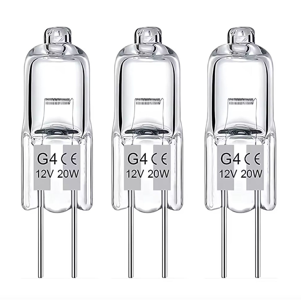 10-Pack G4 Halogen Bulbs 20W 12V, Warm White