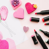 80-Pack Double-Sided MultiColor Marker Pens with Case - Front View