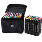 80-Pack Double-Sided MultiColor Marker Pens with Case