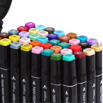 80-Pack Double-Sided MultiColor Marker Pens with Case