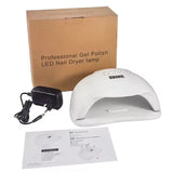 UV LED Nail Lamp 54W with 10s 30s 60s 99s Timer, White