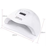 UV LED Nail Lamp 54W with 10s 30s 60s 99s Timer, White