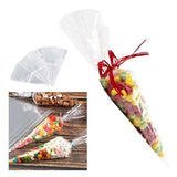 100-Pack Transparent Cellophane Cones and Bags