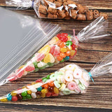 100-Pack Transparent Cellophane Cones and Bags - Side View