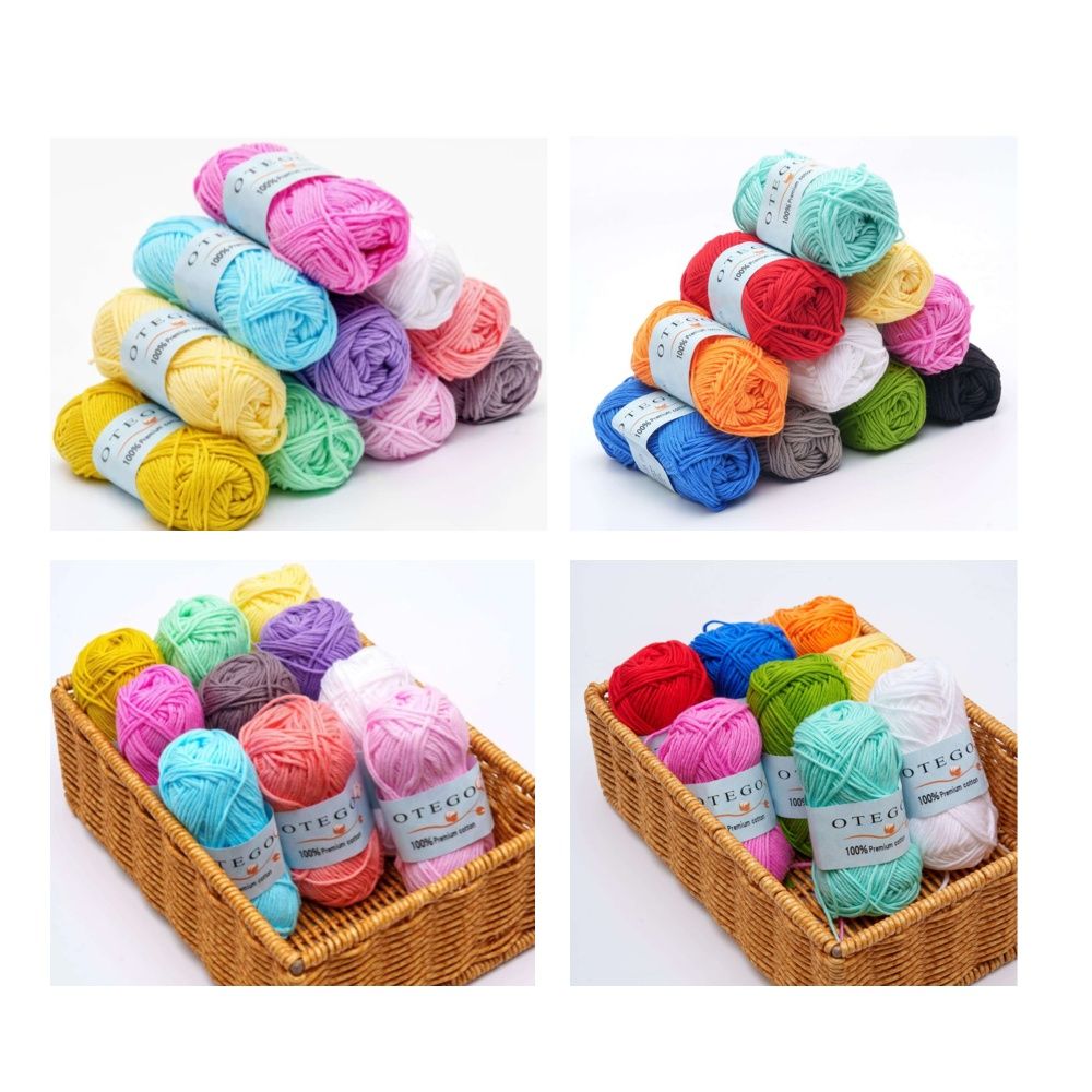 20-pack Cotton Knitting Crochet Yarn, 49m/roll, MultiColor