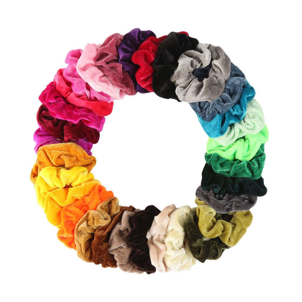 36pcs MultiColor Velvet Hair Scrunchies, Hair Ties, Hair Bands