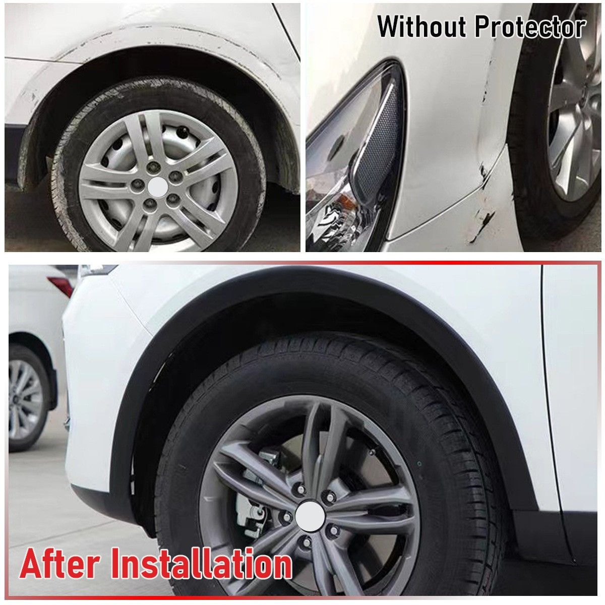 1.5m Universal Fender Flares Car Wheel Arch Mudguards, Black