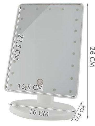 LED Makeup Mirror Adjustable with Lights, White