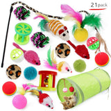 21 Piece Cat Toys, MultiColor - Perfect for Kittens and Cats - Front View