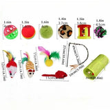 21 Piece Cat Toys, MultiColor - Perfect for Kittens and Cats - Side View