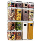 14-pack Transparent Food Storage Jars with Airtight Lids Kit
