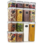 14-pack Transparent Food Storage Jars with Airtight Lids Kit