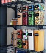 14-pack Transparent Food Storage Jars with Airtight Lids Kit