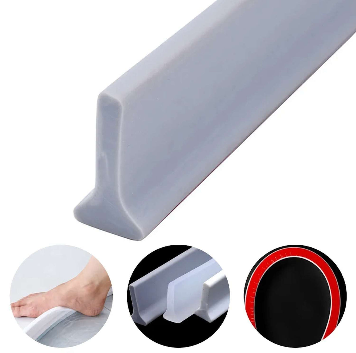 Water Stopper Water Retaining Strip, 200cm, Transparent for Shower and Bathroom