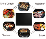 6-Pack Non Stick Grill Mat Oven Mat Baking Mat, 40x33cm, Black
